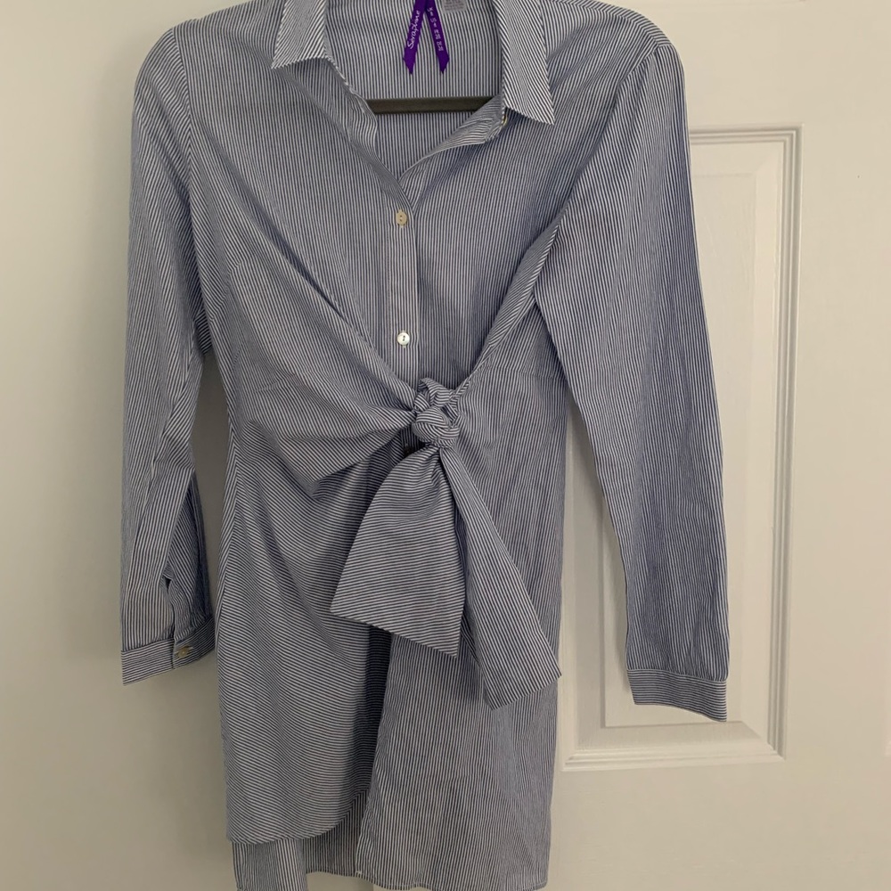 Maternity Blue and White Blouse